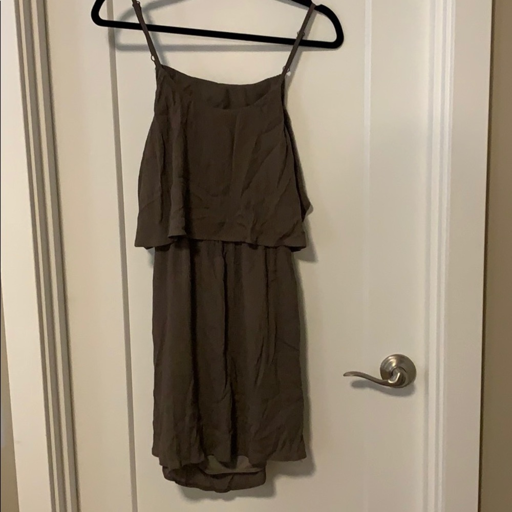 olive green two tier dress